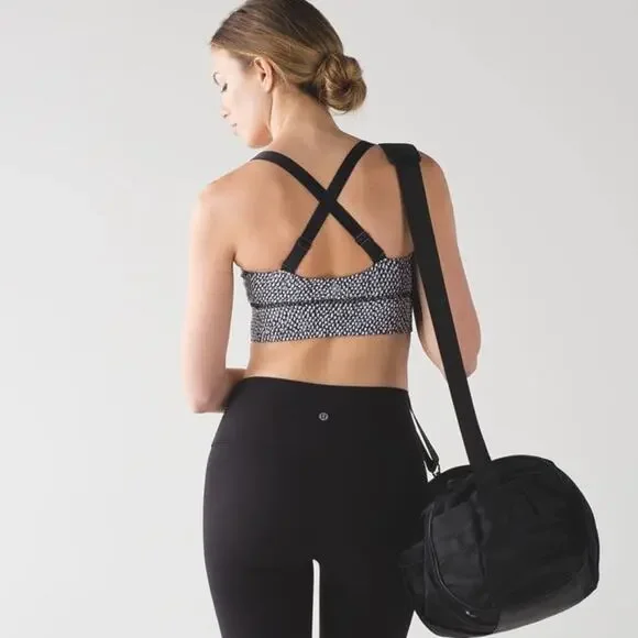 Lululemon Both Ways Sports Bra Scatter Star Black White Gray Print Size 8 - Picture 3 of 11